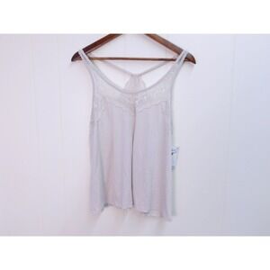 Flora Nikrooz Women's Lace Trim Tank Top Cami Beige‎ Medium / #9176